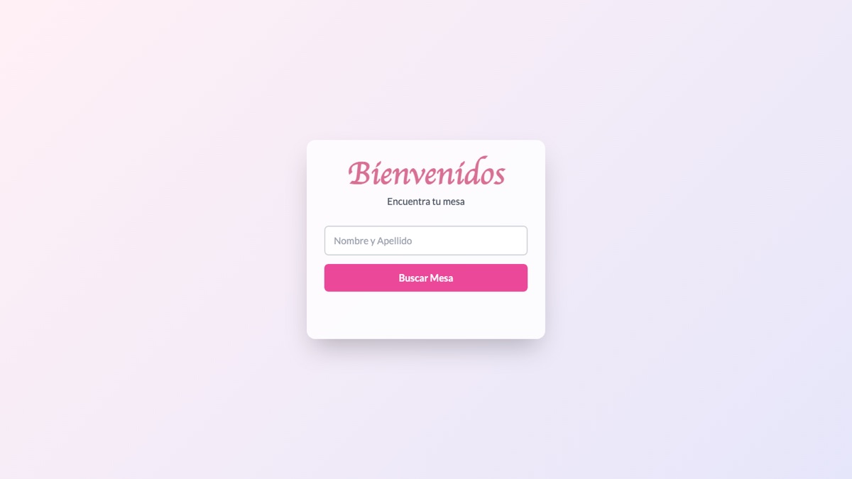 Buscador de mesas para eventos